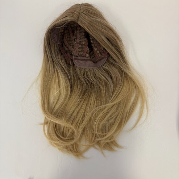 Blonde Ombre Synthetic Medium Length Straight Hair Wig Costume Cosplay - Picture 3 of 3